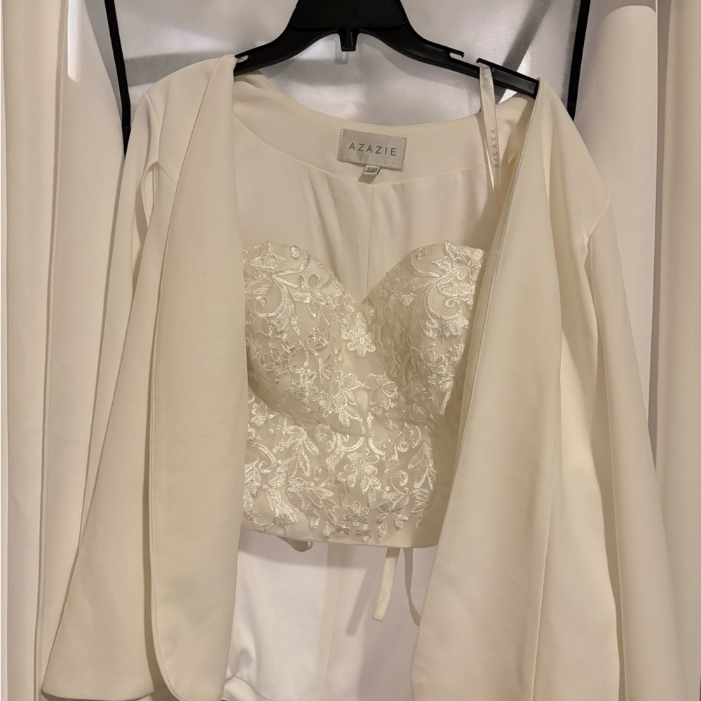 Azazie Tiffany Bridal Pants Suit W/ Corset & Jacket